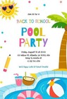 Digital Pool Party Colors Birthday Party Invitation Personalized Texts 1
