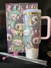 The Monsters Labubu Macaron Custom Cup   Water Bottle With Straw   Topper Nib