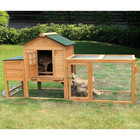 80   Mobile Chicken Coop W wheels Hen House Wooden Poultry Cage W nest Box ramp