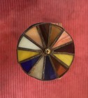 Vintage Antique Brass Double Rotating Wheel Stained Glass Kaleidoscope Handmade