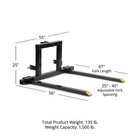 Titan Attachments 3 Point Pallet Fork Frame Cat 1 Quick Hitch Compatible 28-45