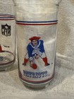 1980 s Set Of 3 New England Patriots Mobil Oil Old Logo Glass Tumblers  Nice  