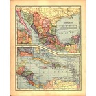 Map Usa Plateau States   Mexico Central America West Indies 1901 Engraving V1-1