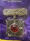 Halloween Costume Medallion Vampire Red Gem Necklace Gothic  Brand New