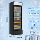 23  11 Cu ft Glass Door Merchandiser Refrigerator Beverage Cooler W  Swing Door