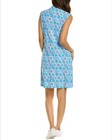 Ibkul Terra Print Sleeveless Mock Neck Dress Sz S Seafoam blue Multi Upf 50 