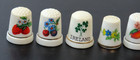 12ct Mixed Lot Of Thimbles--fruit Floral Porcelain  Metal And 1 Plastic