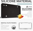 Aujen Silicone License Plate Frames Black  2  Assorted Item Package Quantitys 
