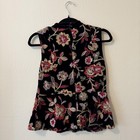 Black Velvet Floral Embroidered Peplum Style Top