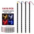 4 Pcs 12v 12  1ft 15smd Flexible Led Strip Light Waterproof For Car Truck Boat