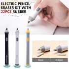 Electric Pencil Eraser Kit W  22pcs Rubber Refills Highlights Sketch Drawing Cy