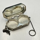 1920 Patented Imperial Plate Art Deco Silver Tone Mirrored Two Section Compact