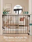 Babelio 35 5-55  Removable Baby Gate For Stairs No Bottom Bar  30  H  Black