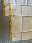 Vintage Hand Embroidered Pillowcases With Crochet Trim 21    X 28   