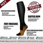 Copper Compression Socks 20-30mmhg Graduated Support Mens Womens S-xxl Wholesale
