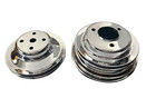 Chrome Big Block Chevy 3 Pulley Set For Bbc 396 427 454 502 With Long Water Pump