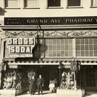 Vintage Antique Press Photograph Grand Ave Pharmacy Drug Soda Dr Kodak Ad