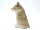 Gray Wolf Figurine Statue Small Wood Art Sculpture Decoration Carved Miniature