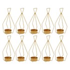 10pcs Gold Metal Diamond Shape Flower Vases Tabletop Wedding Centerpieces Stand