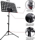Adjustable Portable Sheet Music Stand With Carrying Bag   Clip Holder For