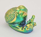 Zsolnay Eosin Hedgehog Figurine With Branch