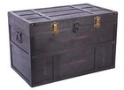 Antique Style Large Dark Wooden Storage Trunk With Lockable Latch 