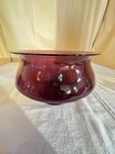 Bohemian Art Glass Amethyst Pedestal Centerpiece Bowl-mid Century Modern-artdeco