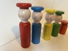 Vintage Playskool Wooden People For 1950s Flat Wagon Pull Toy