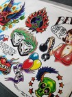 Vintage 1996 Oliver Peck Elm Street Tattoo Flash Sheet  New Old School  W lines