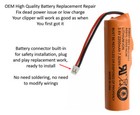 Battery Replacement For Wahl Clip Clipper Magic 93837 Senior Sterling Beretto 