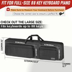 Xidihf Slim 88-key Keyboard Gig Bag 10mm Padded Full Protection With Adjustab   