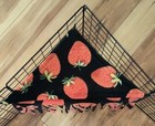 Handmade Guinea Pig small Pet Fleece Corner Curtain Bedding Strawberries Hidey