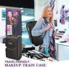 Travel Makeup Train Case - Professional Rolling Cosmetic Case Portable Artist   