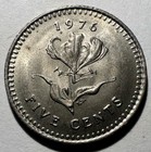 1976 Rhodesia 5 Cents  Unc bu