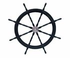36  Brass Ship Steering Wheel Black Wooden Antique Teak Nautical Pirate Ship s