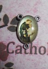 St  Saint Anthony With Bonella Art - Ox Silver Tone Rosary Centerpiece