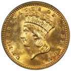 1888 Gold Indian Princess Dollar Pcgs Ms62cac Rattler Ogh
