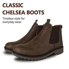 Tiestra Classic Mens Faux Leather Chelsea Ankle Boots Pull On Casual Dress Shoes