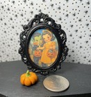Dollhouse Miniature Halloween Vintage Style Table Picture Frame With Pumpkin