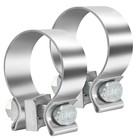 Exhaust Clamp  Narrow Band Muffler Clamp Stainless Steel For 2  Od 2 0 Inch