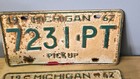 Pair Of Vintage 1962 Michigan Pickup Truck License Plate 7231-pt White Car Auto