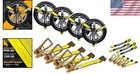 4pk Durable Car Tie Down Straps     9900 Lbs Tensile Strength For Secure Hauling