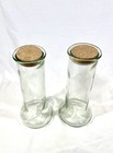 Vintage Glass Decorative Cylindrical Decanters With Cork Stoppers  set Of 2 