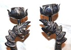 Pair Of Antique 950 Silver Dragon Candlesticks Sterling 