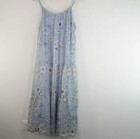 Elena Baldi Sundress Women Small Blue Floral Silk Blend Rope Straps Italy Lined