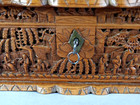 Antique Carved Wooden Box Of Animated Scenes China 19th Century Sb265
