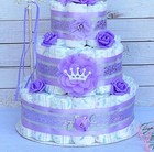 3 Tier Purple Princess Diaper Cake Baby Shower Girl