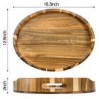 Mezchi Acacia Wood Serving Tray With Handles  16 x13  Decorative Ottoman Tray   