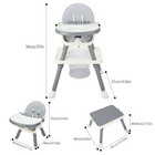 Baby Highchair Convertible Adjustable Infant Feeding Toddler Table Chair Grey 