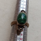 Rare Vintage Silver  Ring Engraved Green Stone Viking Style Collectible Piece